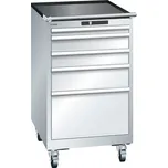 Zásuvková skříň Lista, na kolečkách, 5 zásuvek, Š 564 mm, světle šedá, KEY Lock