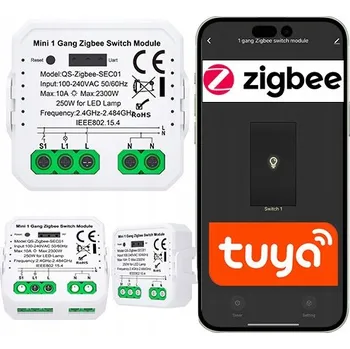 vypínač Zigbee Relé Do Instalační Krabice Jednoduchý Ovladač Světla Tuya Smart Life