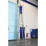 Dvoudílný výsuvný žebřík s lanem, z hliníku, 2 x 20 příček