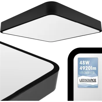 Stropní Svítidlo čtvercový LEDSOURCE 40 x 5,5 cm černý