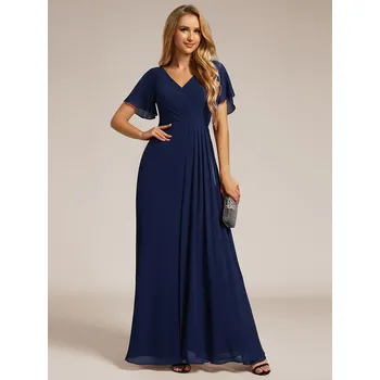 Dámské šaty Ever Pretty dlouhé modré šaty 0050 Velikost: 6XL / 52 / 20 / 24