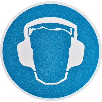 Lepicí páska Vodorovné podlahové protiskluzové značení, “použít ochranu sluchu“, kruh 400 mm