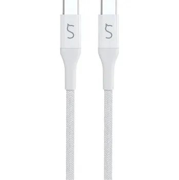 iWant opletený PD kabel 2m USB-C/USB-C bílá