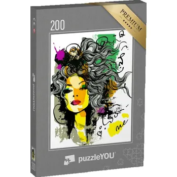 Puzzle puzzle 200 dílků „Módní tisková skica s modelkou“