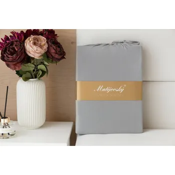 Prostěradlo Matějovský Světle šedé INTERLOCK Jersey interlock 90-100 x 200-220/35