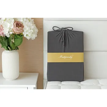 Prostěradlo Matějovský Antracitové ELASTAN PREMIUM Jersey s elastanem PREMIUM 90-100 x 200-220/40