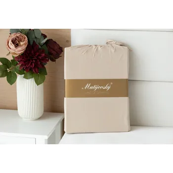 Prostěradlo Matějovský Světle hnědé Jersey interlock 90-100 x 200-220/35