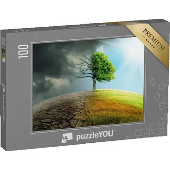 Puzzle puzzle 100 dílků „Vyprahlá země z důvodu změny klimatu“