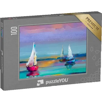 Puzzle puzzle 100 dílků „Moře, impresionismus, olejomalba“