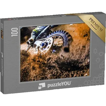 Puzzle puzzle 100 dílků „Detailní záběr na motokrosové kolo“