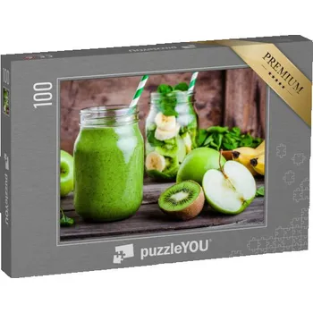Puzzle puzzle 100 dílků „Vitaminová bomba, zelené smoothie ve sklenici“