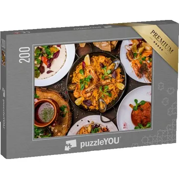 Puzzle puzzle 200 dílků „Paella a grilované mořské plody“