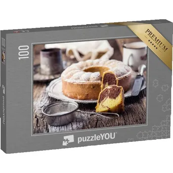 Puzzle puzzle 100 dílků „Mramorový dort, káva“