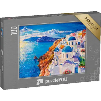 Puzzle puzzle 100 dílků „Bílý písečný ostrov, olejomalba“