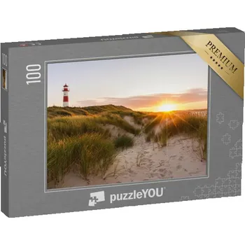 Puzzle puzzle 100 dílků „Maják na ostrově Sylt, Šlesvicko-Holštýnsko, Německo“