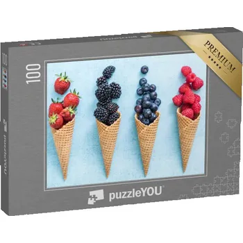 Puzzle puzzle 100 dílků „Zmrzlinové vafle s výběrem čerstvých bobulí“