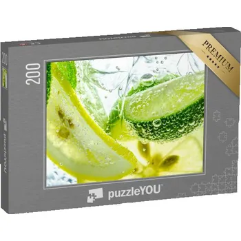 Puzzle puzzle 200 dílků „Plátky citronu v perlivé vodě, osvěžující džus“