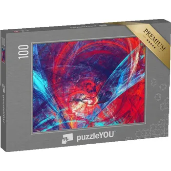 Puzzle puzzle 100 dílků „Abstraktní červená a modrá barva“