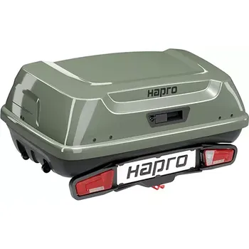Box na tažné zařízení Box na tažné Hapro Boxer M Sage Green (rozměry 133 x 74,3 x 57,7 cm, objem 340 litrů)