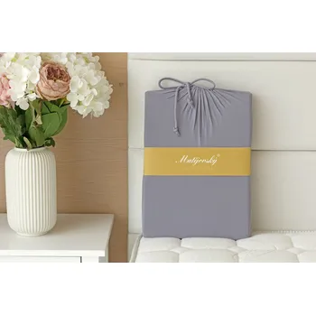 Prostěradlo Matějovský Středně šedé ELASTAN PREMIUM Jersey s elastanem PREMIUM 90-100 x 200-220/40