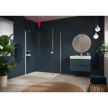 Hüppe Xtensa pure posuvné dveře do niky 1-dílné s pevným segmentem stabilizační vzpěra