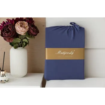 Prostěradlo Matějovský Tmavě modré INTERLOCK Jersey interlock 90-100 x 200-220/35