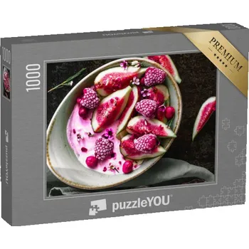 Puzzle puzzle „Snídaňová mísa s jogurtem, čerstvými fíky a mraženými bobulemi“