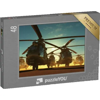 Puzzle puzzle 48 dílků „Skupina vojenských vrtulníků“