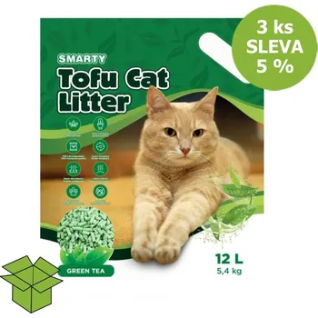 Podestýlka pro kočku Smarty Tofu Cat Litter Green Tea podestýlka 12 l (3 ks) %