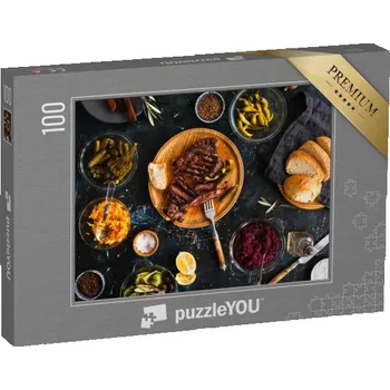 Puzzle puzzle 100 dílků „Šťavnatý grilovaný filetový steak“