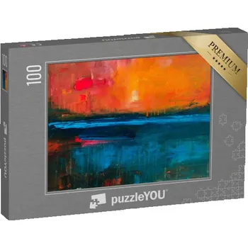 Puzzle puzzle 100 dílků „Abstraktní olejomalba, moderní umění“