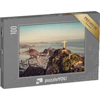 Puzzle puzzle 100 dílků „Zátoka Botafogo a hora Sugarloaf, Rio De Janeiro, Brazílie“