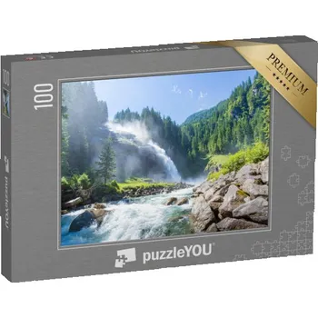 Puzzle puzzle 100 dílků „Vodopády Krimml v Národním parku Vysoké Taury, Salcbursko, Rakousko“
