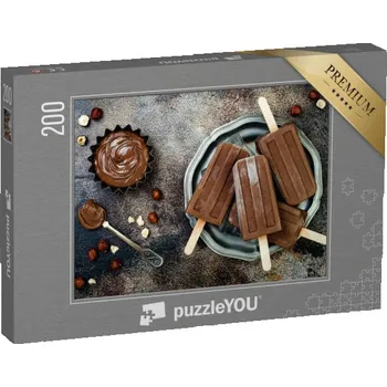 Puzzle puzzle 200 dílků „Čokoládové nanuky, banánový čokoládový fondán s lískooříškovým krémem“
