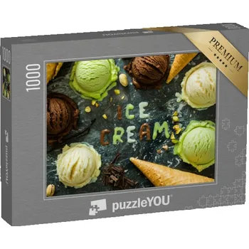 Puzzle puzzle „Výběr barevných kopečků zmrzliny“