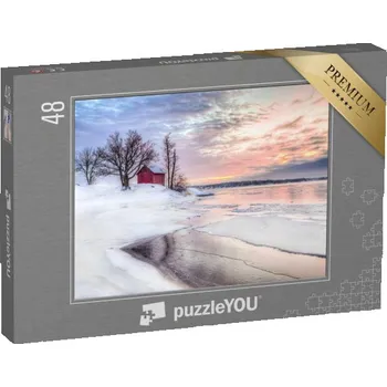 Puzzle puzzle 48 dílků „Chata na zimním souostroví ve Stockholmu, Švédsko“