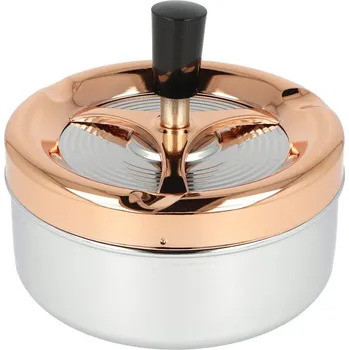 Popelník KRCZ Cigaretový popelník kovový otočný Chrome/Bronze, 13cm