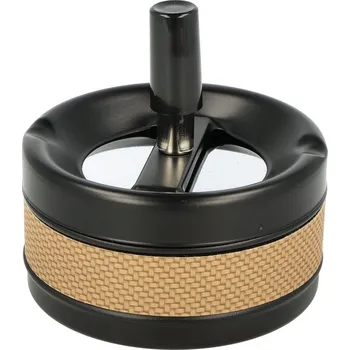 Popelník KRCZ Cigaretový popelník kovový otočný Carbon/Brown, 9cm
