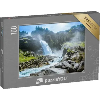 Puzzle puzzle 100 dílků „Krimmlské vodopády, Národní park Vysoké Taury, Salcbursko, Rakousko“