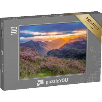 Puzzle puzzle 100 dílků „Pohled do údolí Glencoe, Skotská vysočina, Skotsko“