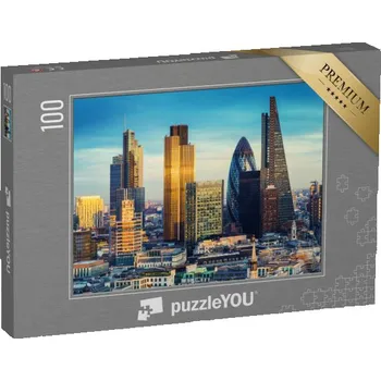 Puzzle puzzle 100 dílků „Bankovní čtvrť v centru Londýna, Anglie“