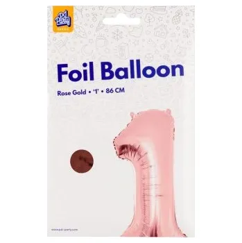 Balónek PD Party Fóliový balónek č. 1 zlatá růžová, 86 cm
