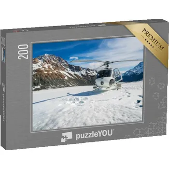 Puzzle puzzle 200 dílků „Přistání vrtulníku na hoře Mount Cook na Novém Zélandu“