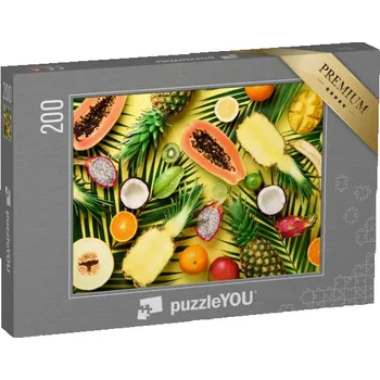 Puzzle puzzle 200 dílků „Ovoce a listy tropických palem“