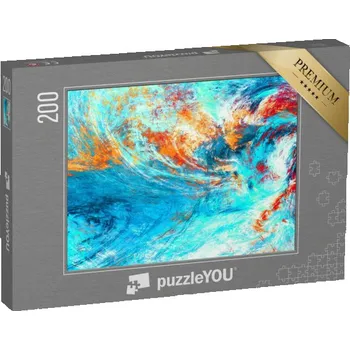 Puzzle puzzle 200 dílků „Modrá mořská vlna, grafický design“