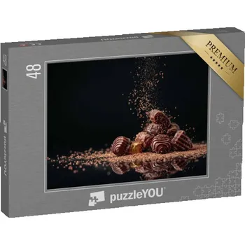 Puzzle puzzle 48 dílků „Čokoládové bonbony sypané čokoládovými lupínky“