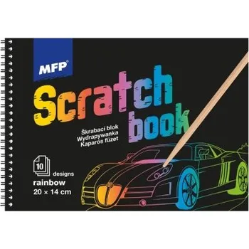 omalovánky Škrabací obrázek blok 20x14cm 10l mix/duha