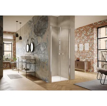 Hüppe Solva s nástěnnou lištou lítací dveře do niky na míru