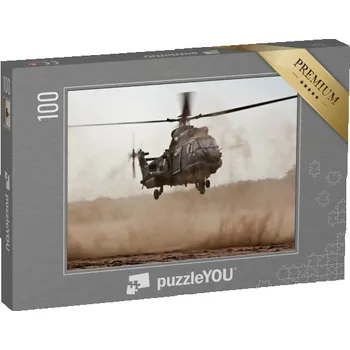 Puzzle puzzle 100 dílků „Přistání vojenského vrtulníku“