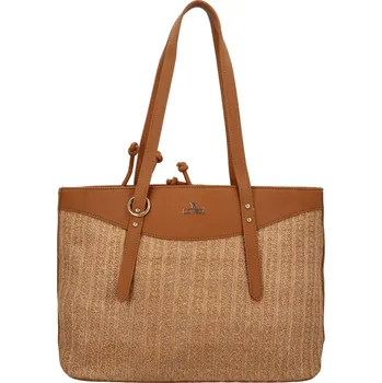 Kabelka Módní dámská koženková kabelka na rameno Eftimia, hnědá